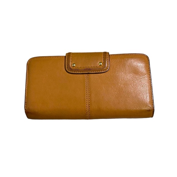 Coach Tan/Camel Snap Large Bifold Leather Wallet - Picture 4 of 5